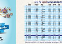 2020 Yılı Adana Ramazan İmsakiyesi