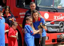 Özel gereksinimli çocuklara yangın tatbikatı