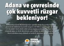 Adana ve Çevresinde Çok Kuvvetli Rüzgar Bekleniyor